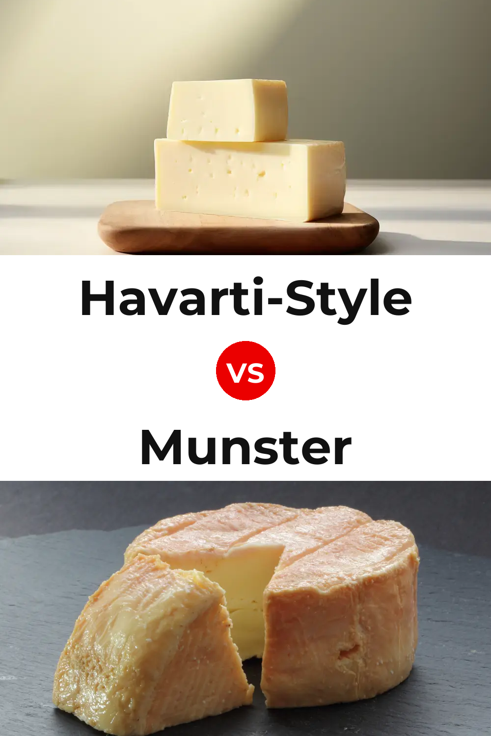 Havarti-Style Cheese vs Munster Cheese Pinterest comparison