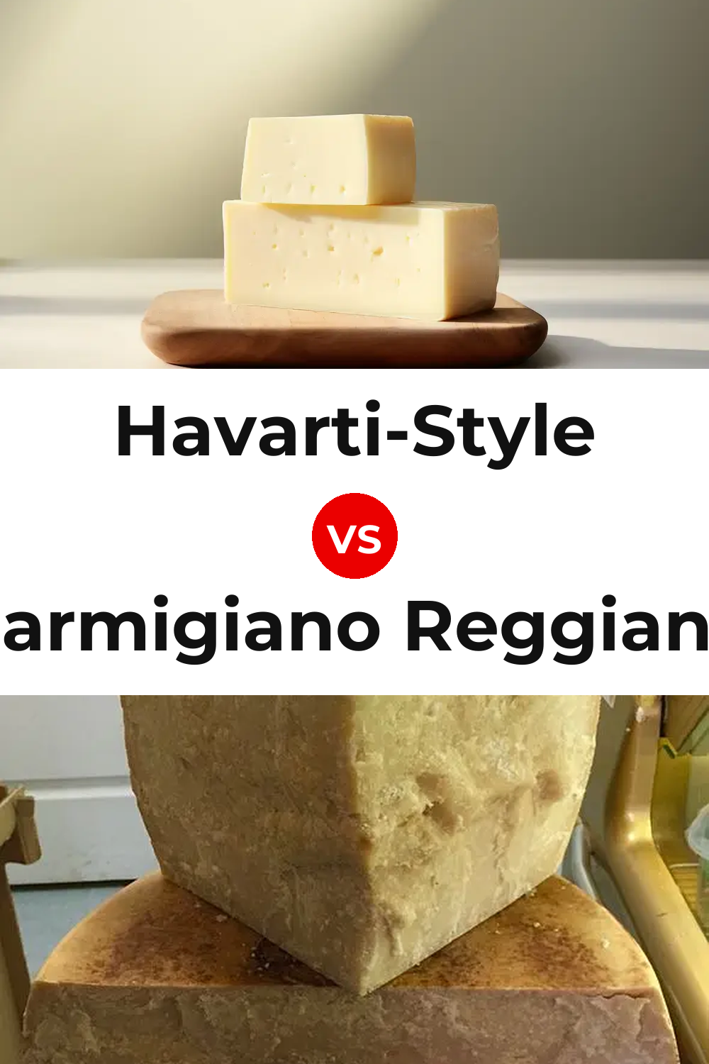 Havarti-Style Cheese vs Parmigiano Reggiano Cheese Pinterest comparison