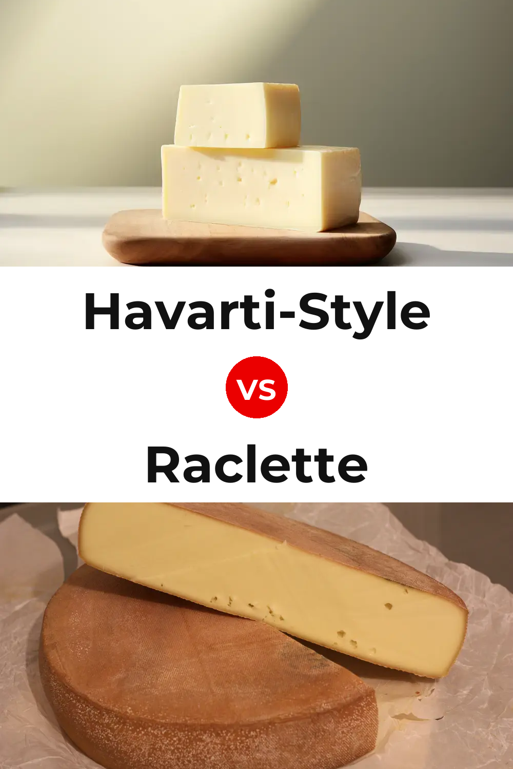 Havarti-Style Cheese vs Raclette Cheese Pinterest comparison