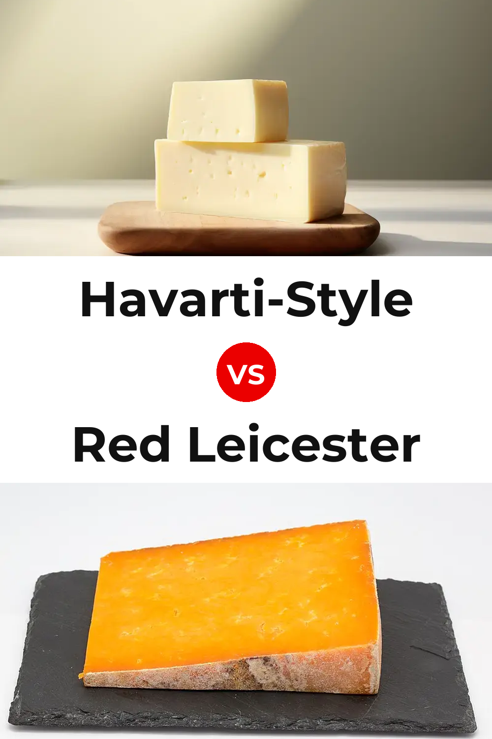 Havarti-Style Cheese vs Red Leicester Cheese Pinterest comparison