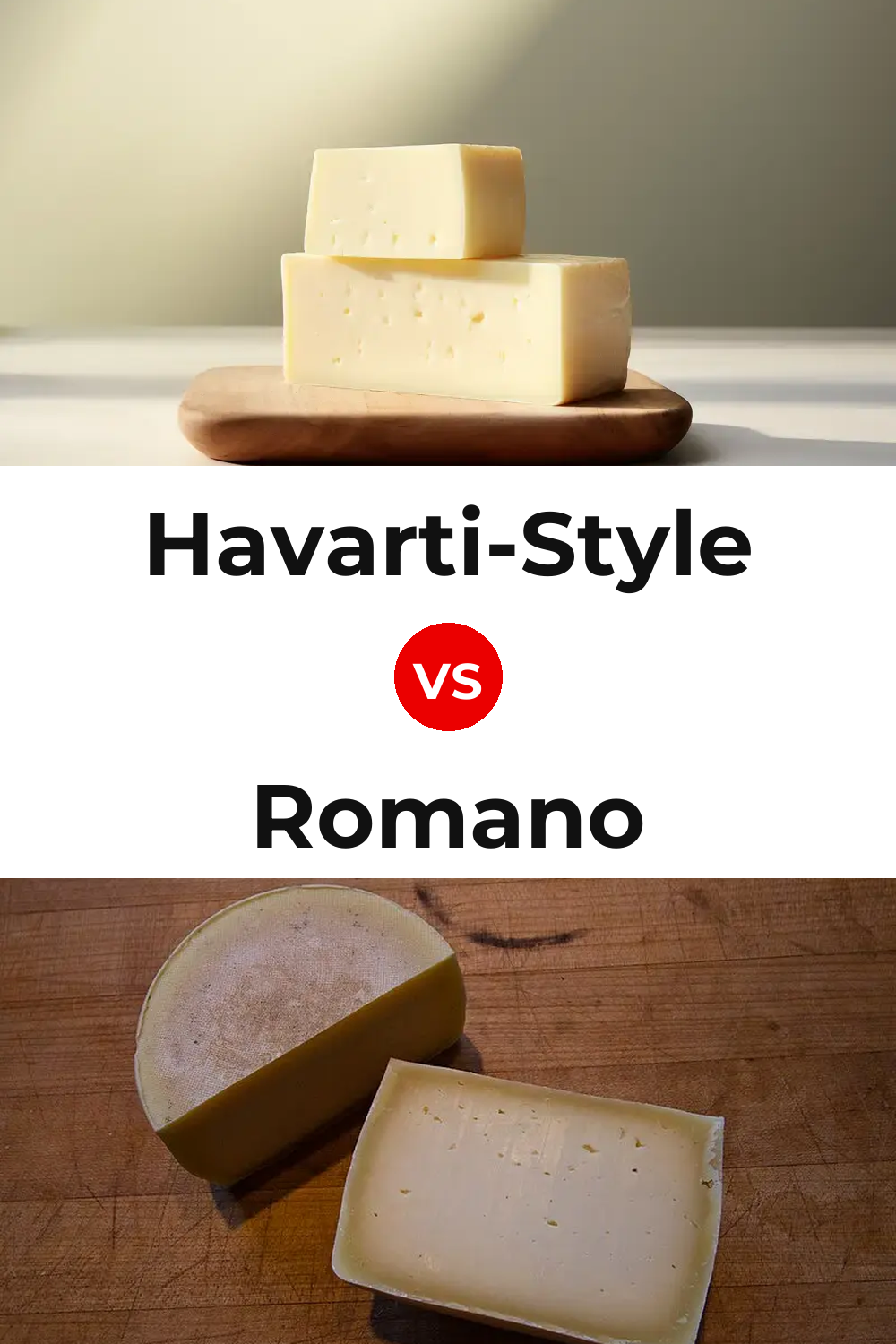 Havarti-Style Cheese vs Romano Cheese Pinterest comparison