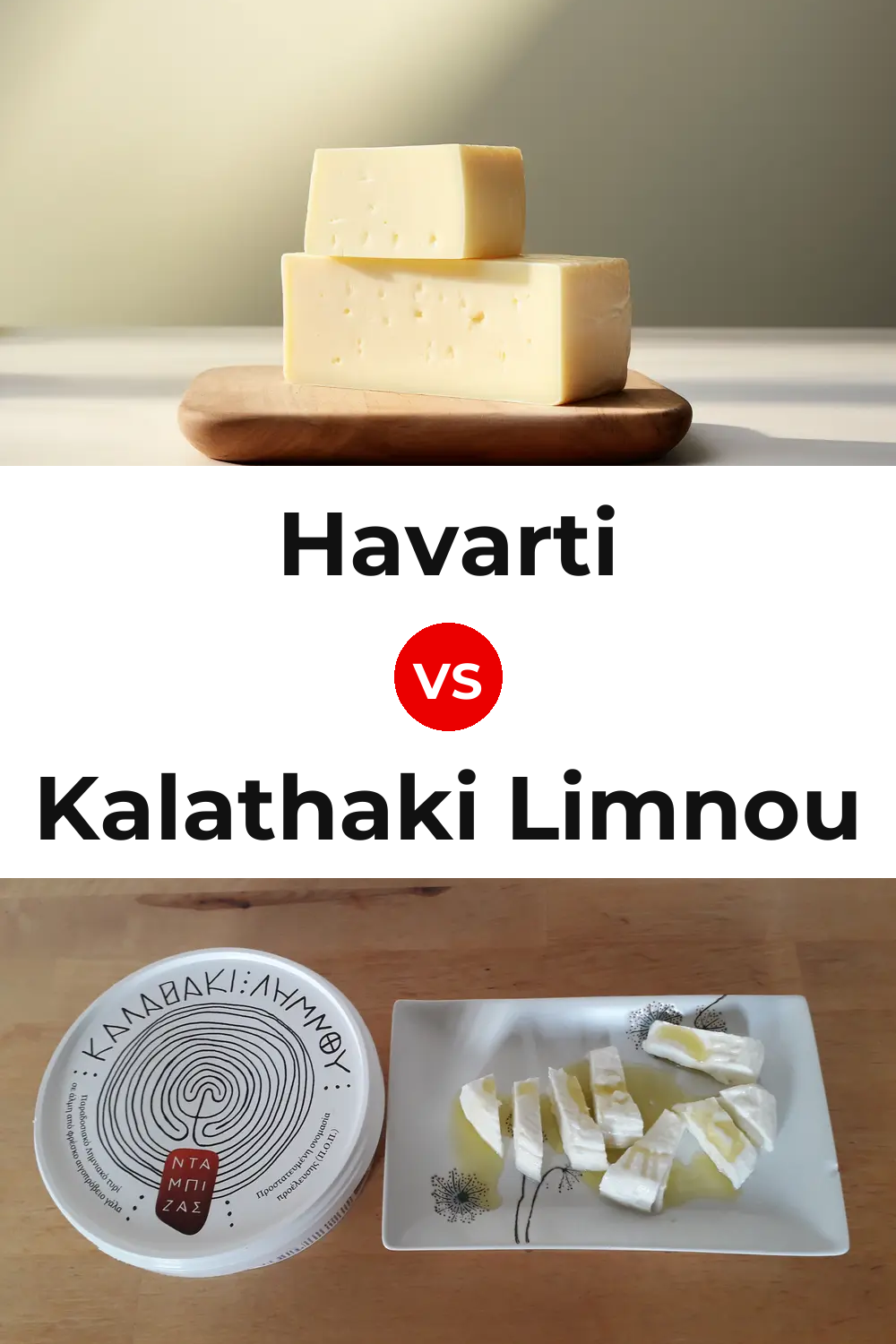 Havarti Cheese vs Kalathaki Limnou Cheese Pinterest comparison
