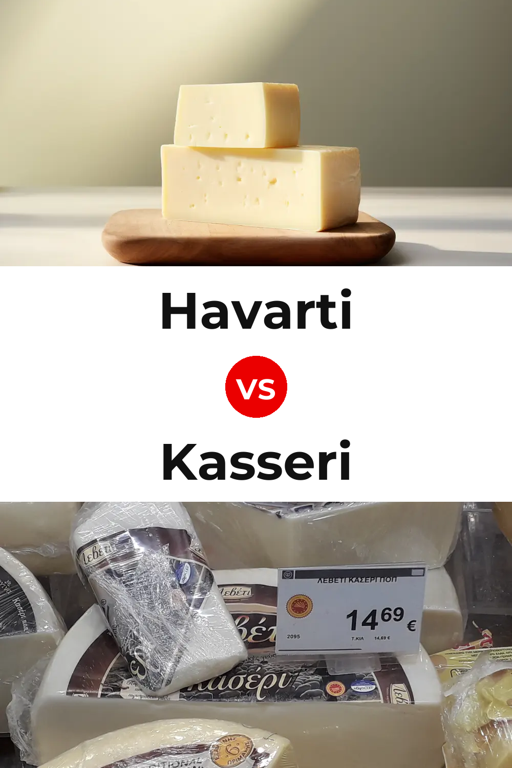 Havarti Cheese vs Kasseri Cheese Pinterest comparison