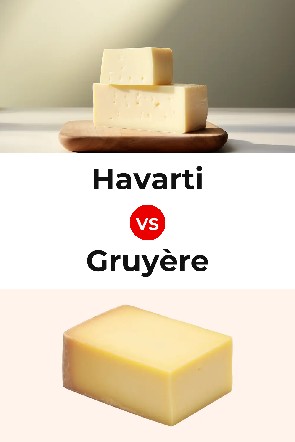 Havarti Cheese vs Gruyère Cheese Pinterest comparison