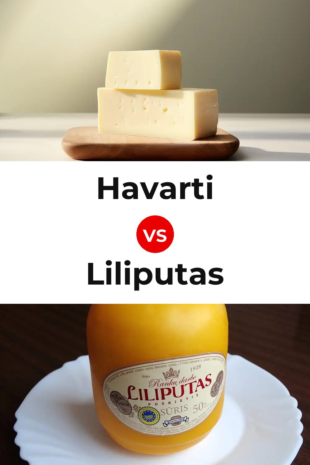 Havarti Cheese vs Liliputas Cheese Pinterest comparison