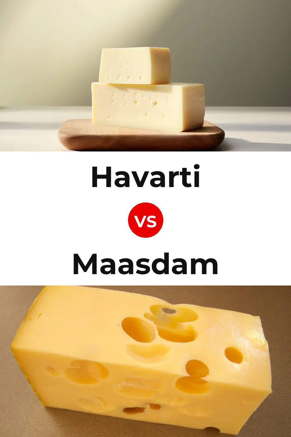 Havarti Cheese vs Maasdam Cheese Pinterest comparison