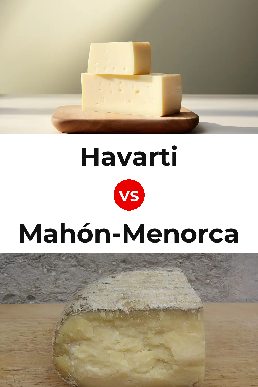 Havarti Cheese vs Mahón-Menorca Cheese Pinterest comparison