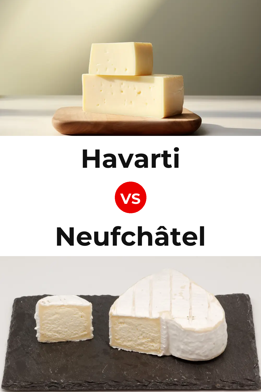 Havarti Cheese vs Neufchâtel Cheese Pinterest comparison