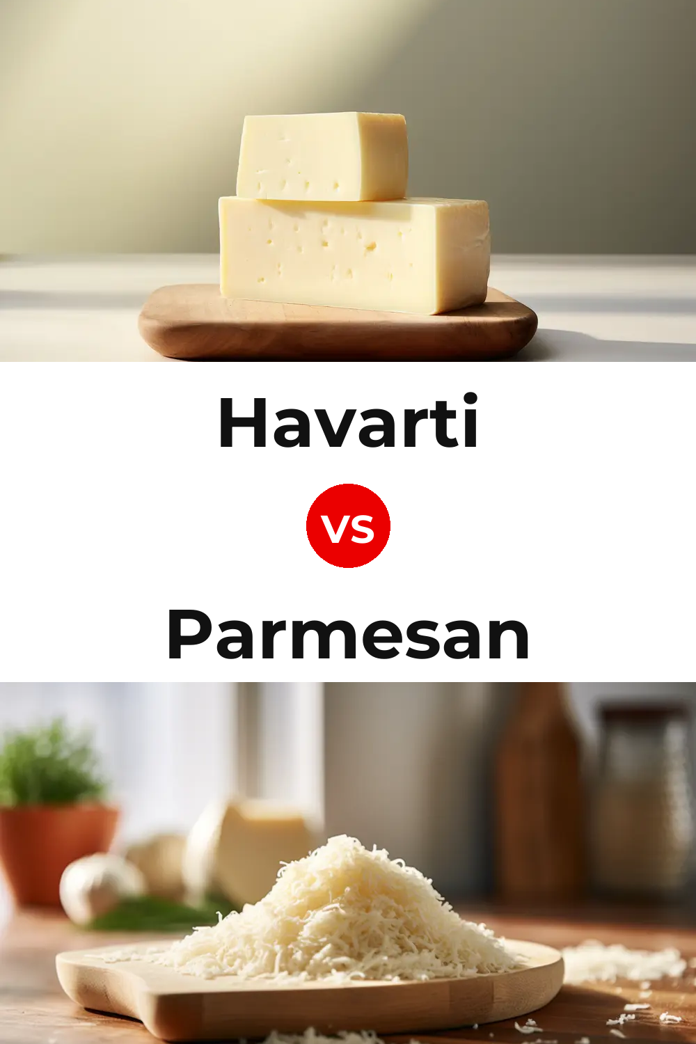 Havarti Cheese vs Parmesan Cheese Pinterest comparison