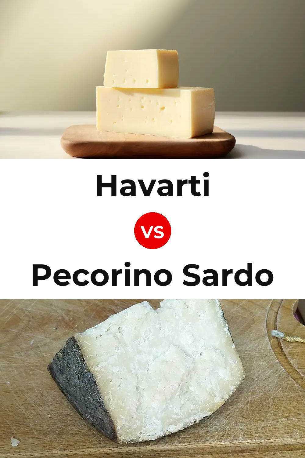 Havarti Cheese vs Pecorino Sardo Cheese Pinterest comparison