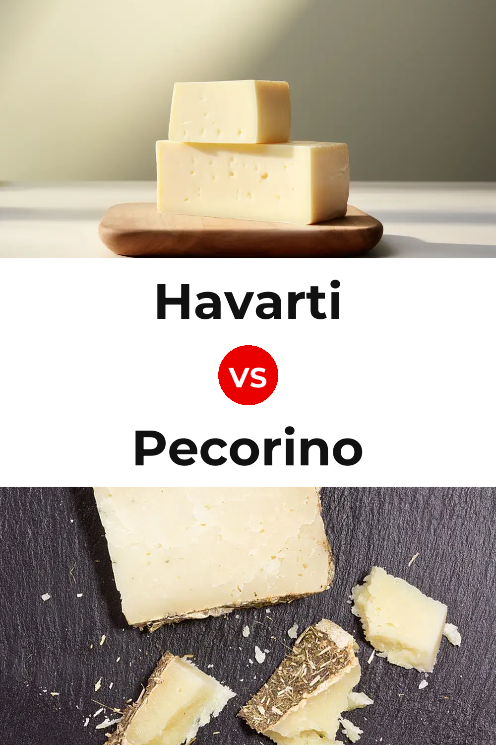 Havarti Cheese vs Pecorino Cheese Pinterest comparison