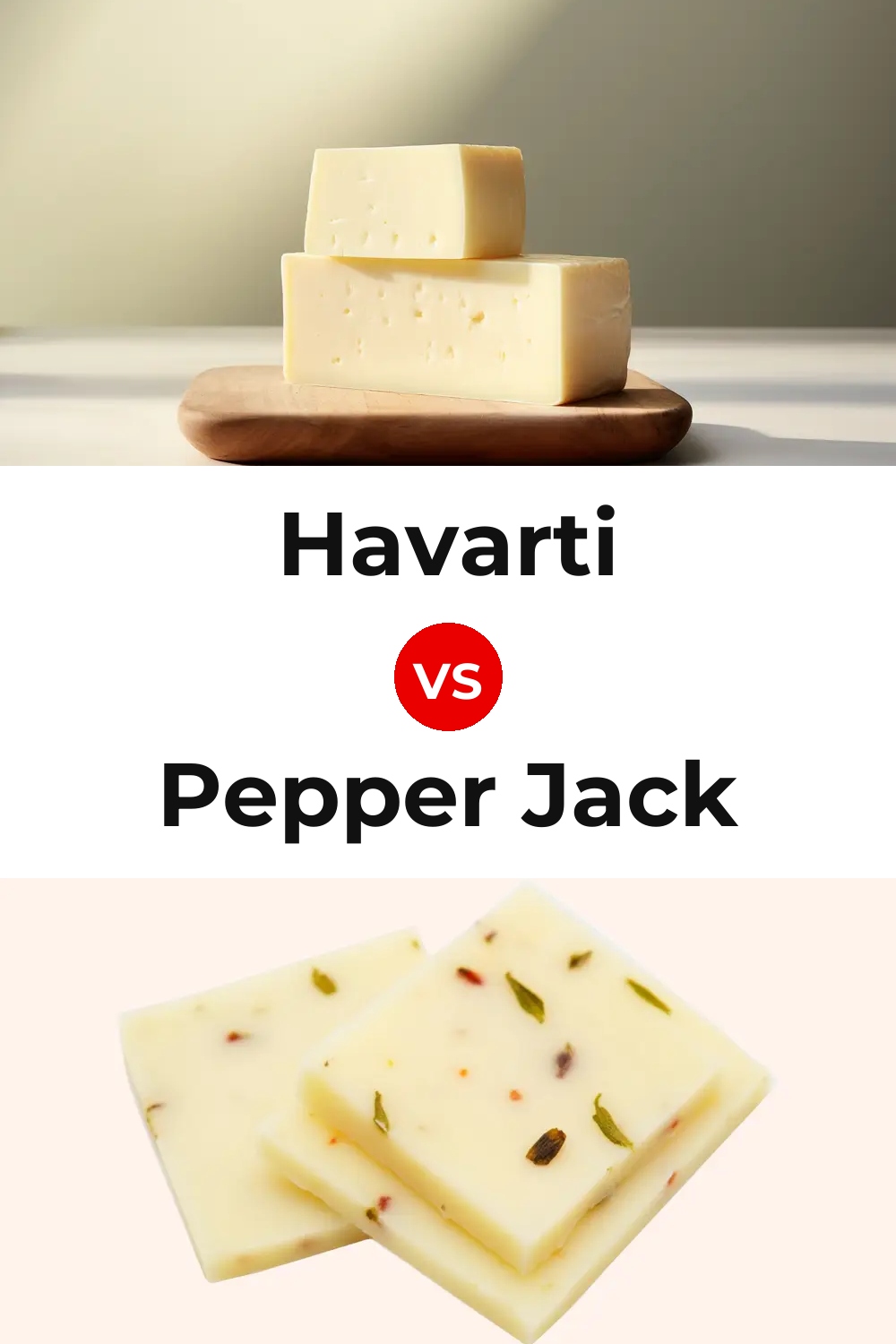 Havarti Cheese vs Pepper Jack Cheese Pinterest comparison