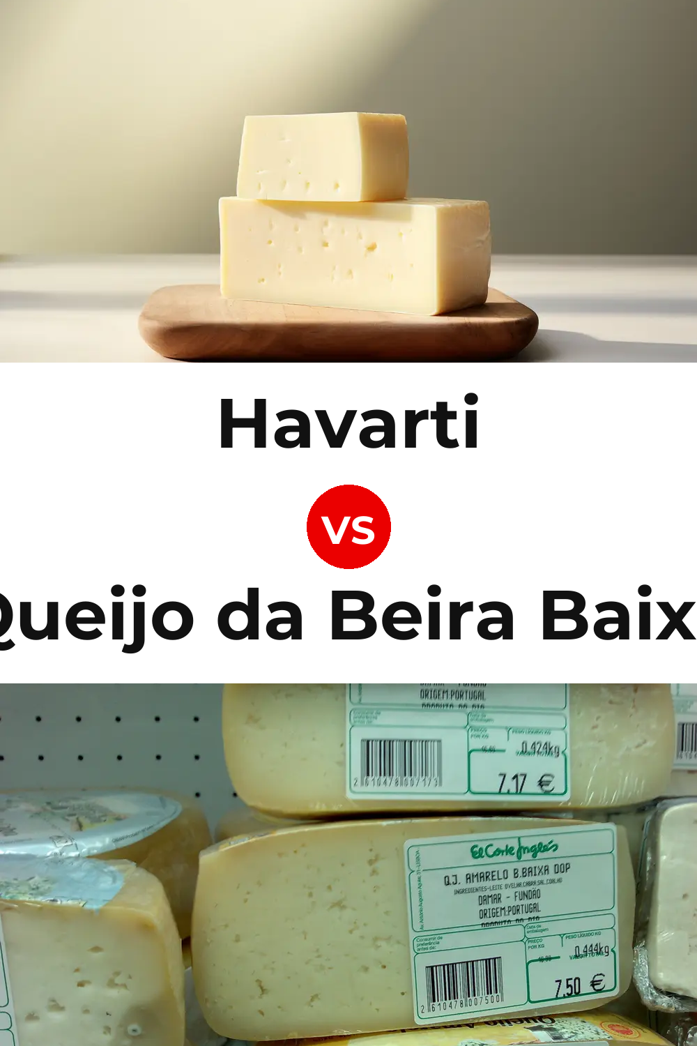 Havarti Cheese vs Queijo da Beira Baixa Pinterest comparison