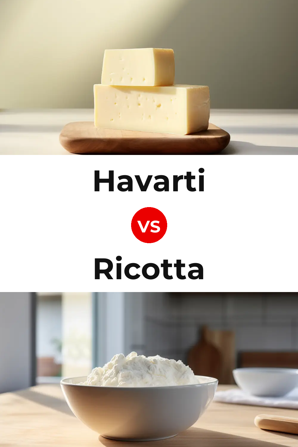 Havarti Cheese vs Ricotta Cheese Pinterest comparison