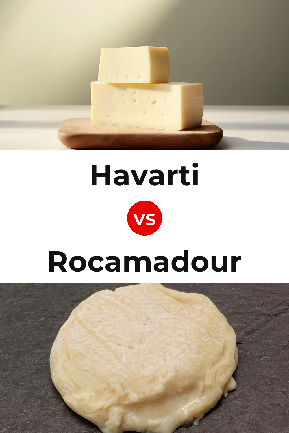 Havarti Cheese vs Rocamadour Cheese Pinterest comparison