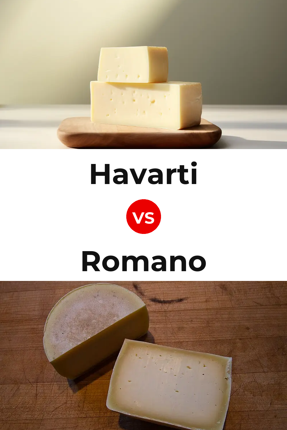 Havarti Cheese vs Romano Cheese Pinterest comparison