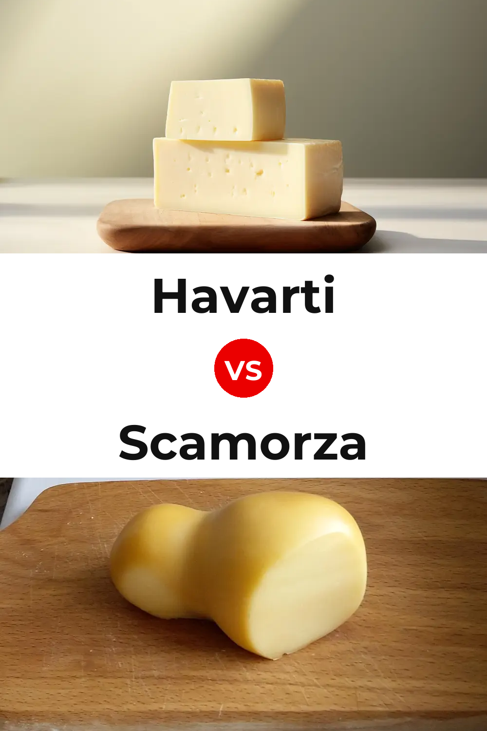 Havarti Cheese vs Scamorza Cheese Pinterest comparison
