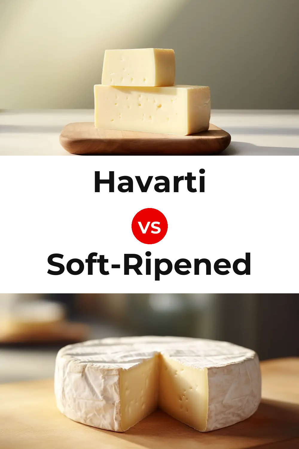 Havarti Cheese vs Soft-Ripened Cheese Pinterest comparison