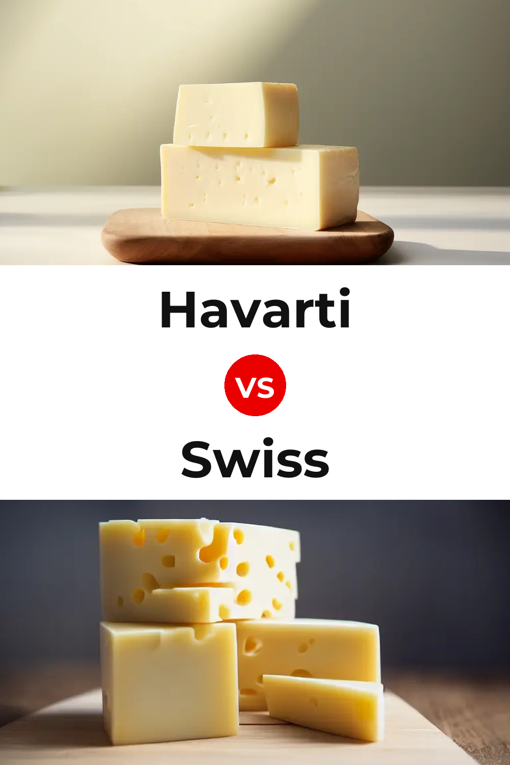 Havarti Cheese vs Swiss Cheese Pinterest comparison