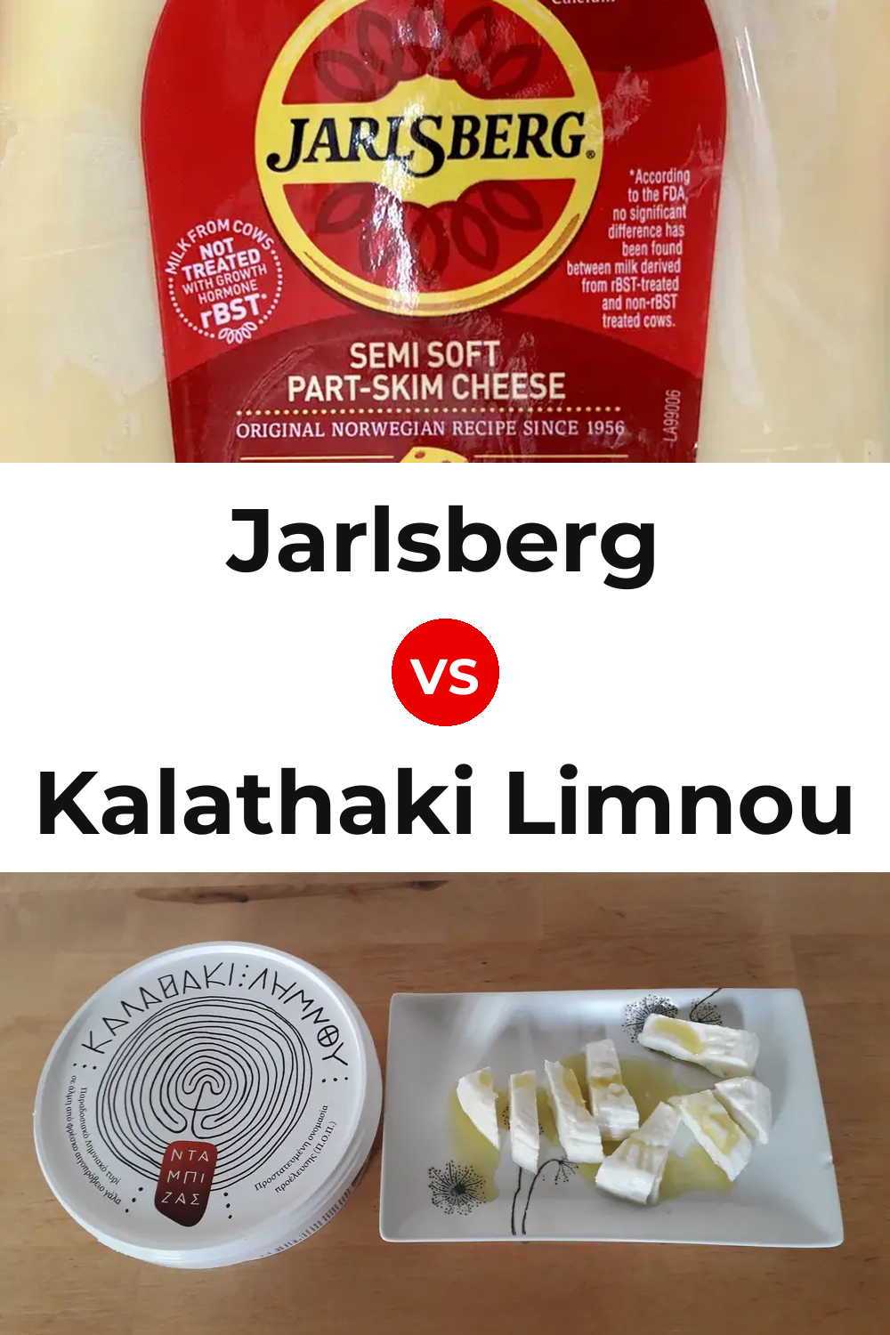 Jarlsberg Cheese vs Kalathaki Limnou Cheese Pinterest comparison