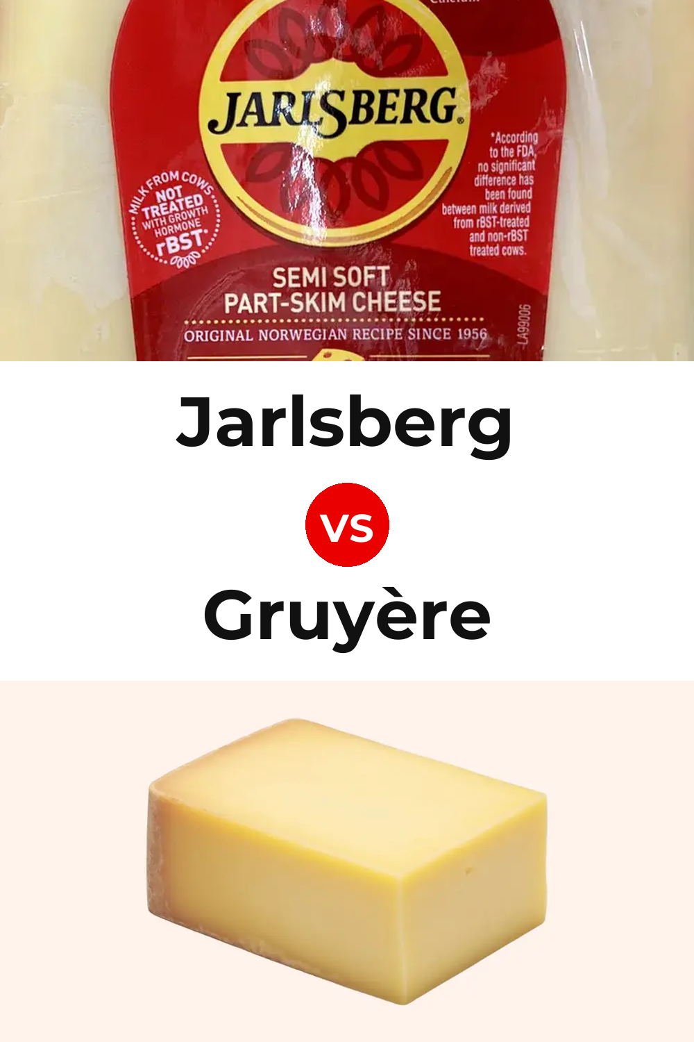 Jarlsberg Cheese vs Gruyère Cheese Pinterest comparison