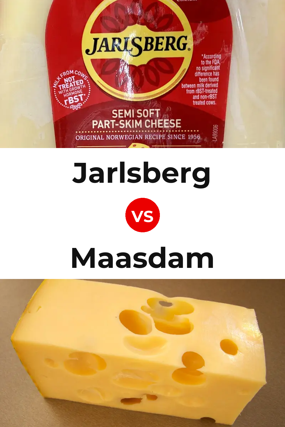 Jarlsberg Cheese vs Maasdam Cheese Pinterest comparison