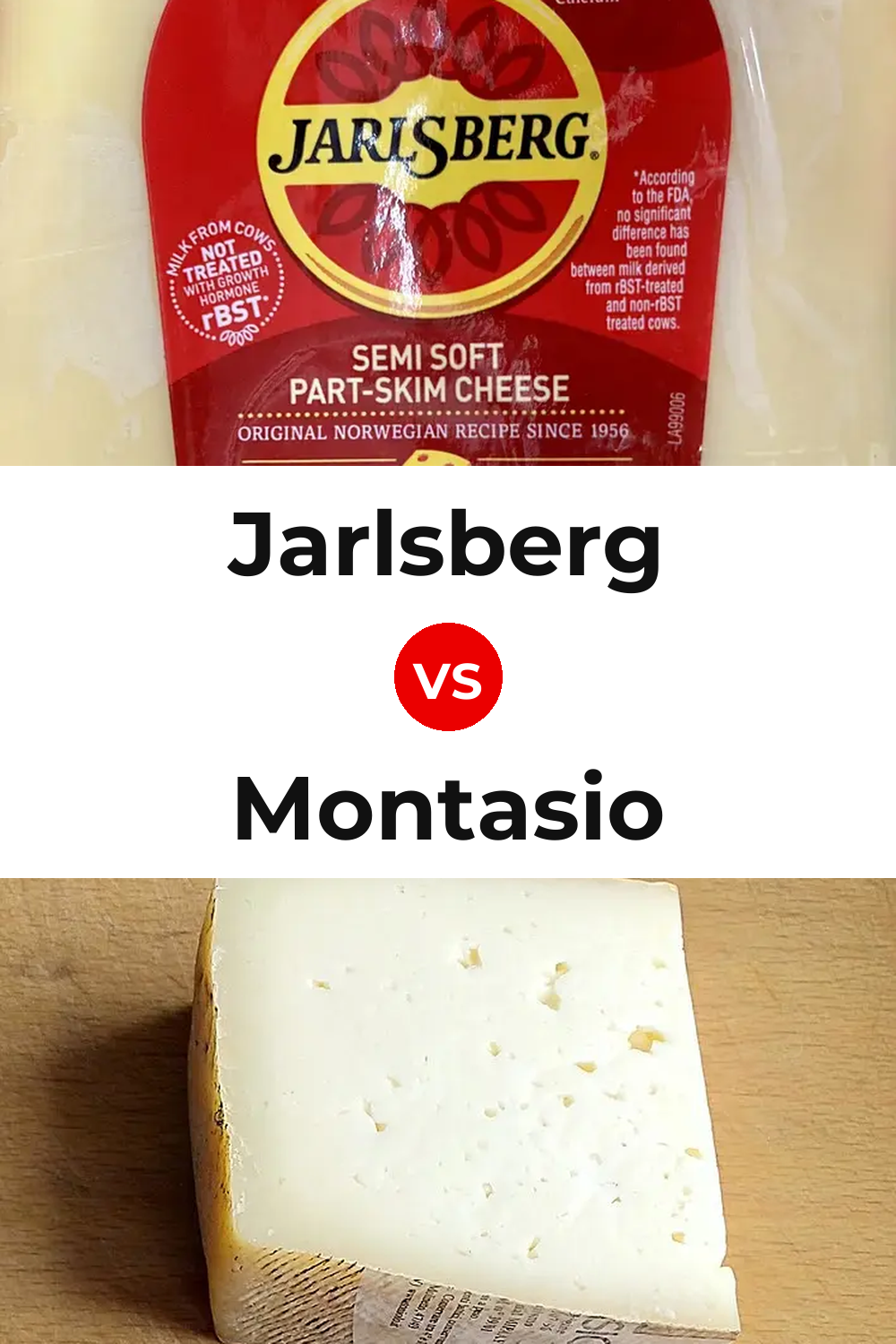 Jarlsberg Cheese vs Montasio Cheese Pinterest comparison