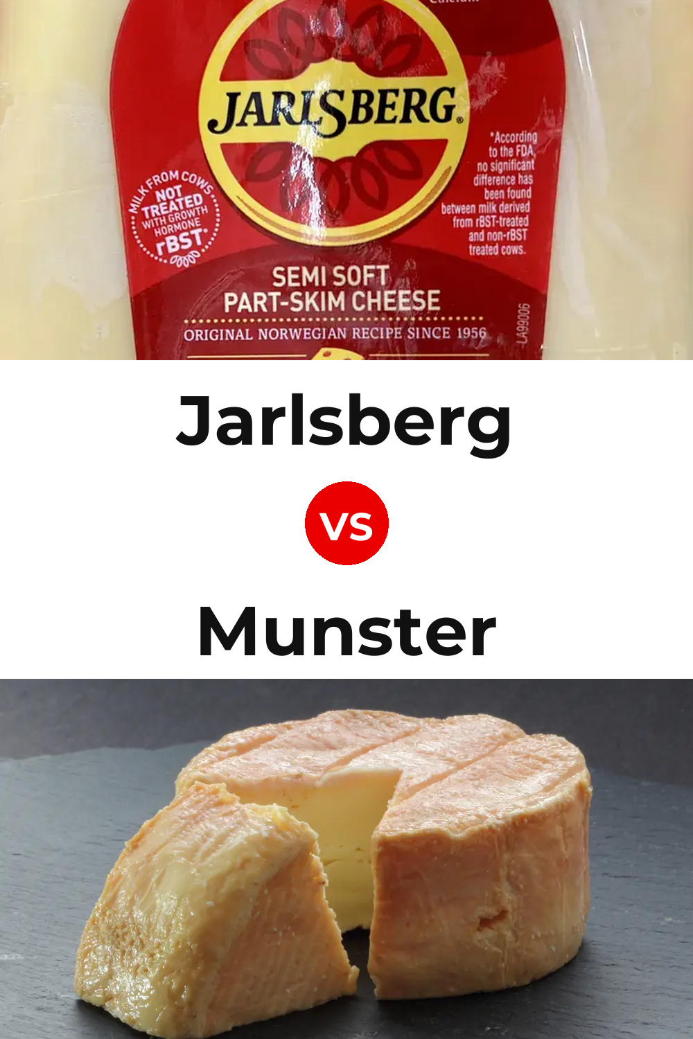 Jarlsberg Cheese vs Munster Cheese Pinterest comparison