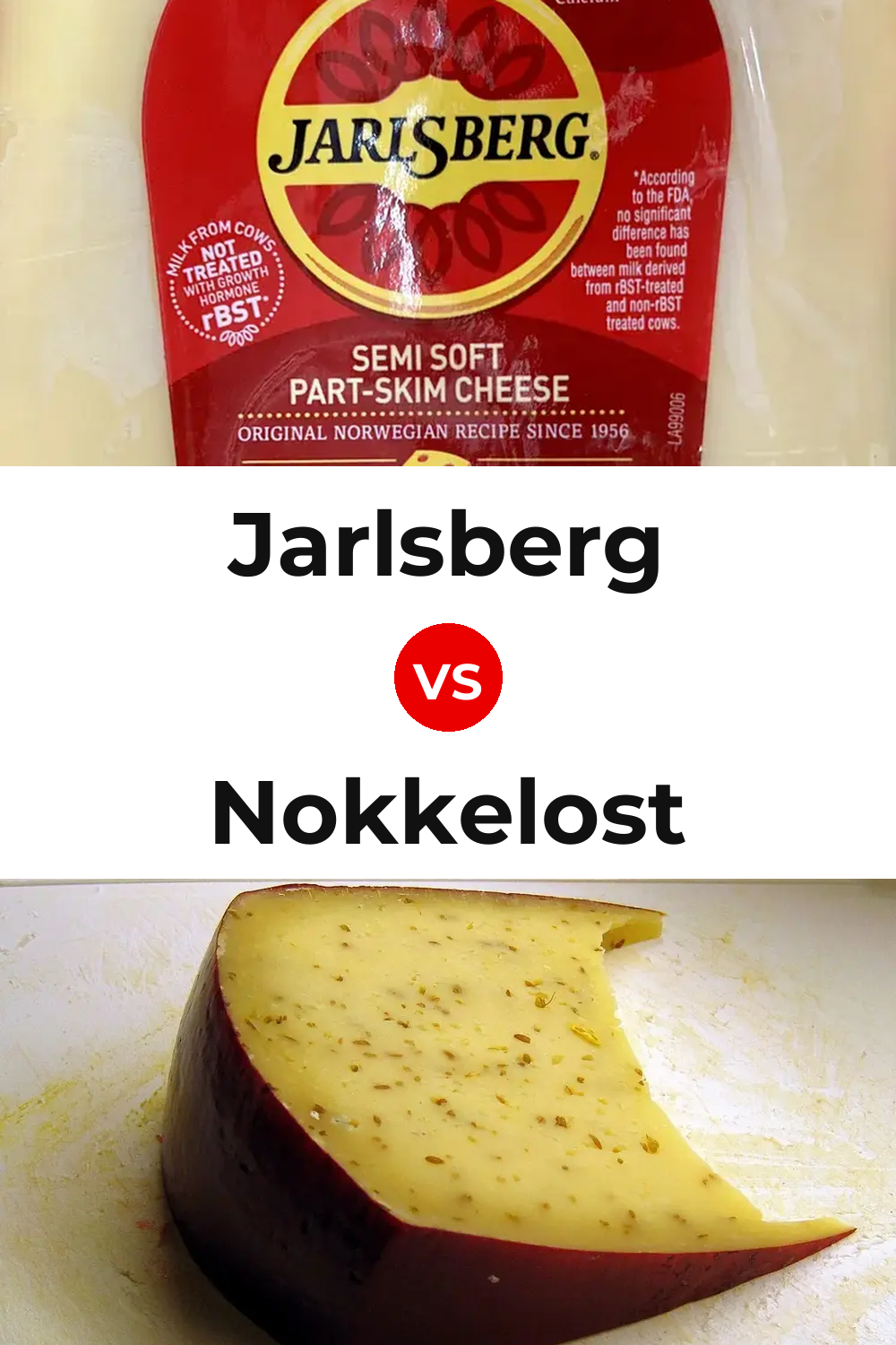 Jarlsberg Cheese vs Nokkelost Cheese Pinterest comparison