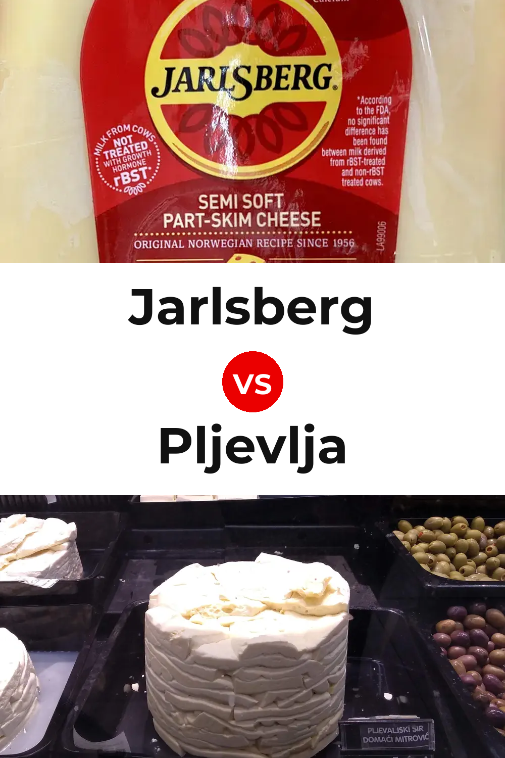 Jarlsberg Cheese vs Pljevlja Cheese Pinterest comparison