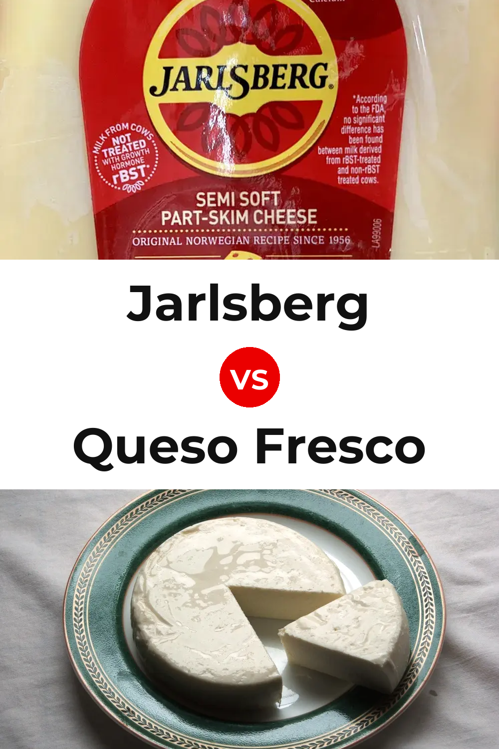 Jarlsberg Cheese vs Queso Fresco Pinterest comparison