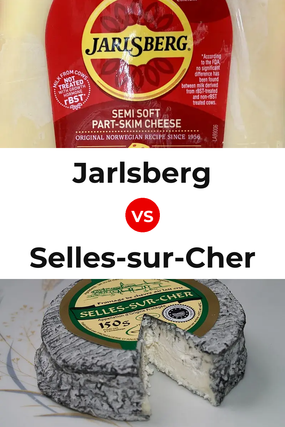 Jarlsberg Cheese vs Selles-sur-Cher Cheese Pinterest comparison