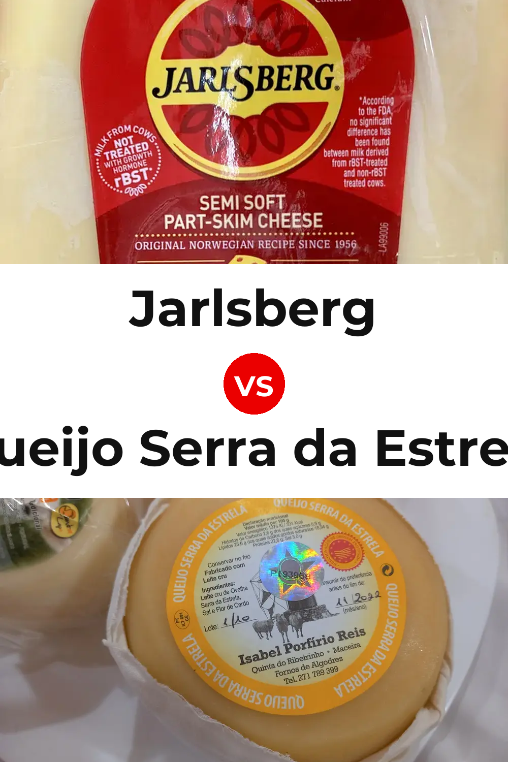 Jarlsberg Cheese vs Queijo Serra da Estrela Pinterest comparison