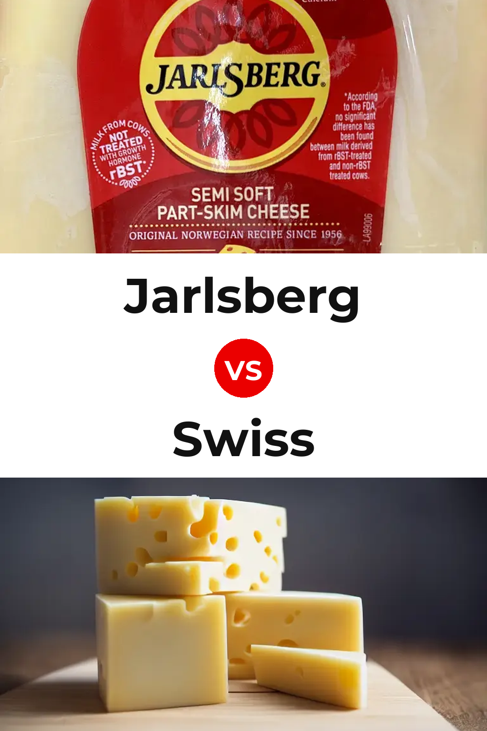 Jarlsberg Cheese vs Swiss Cheese Pinterest comparison