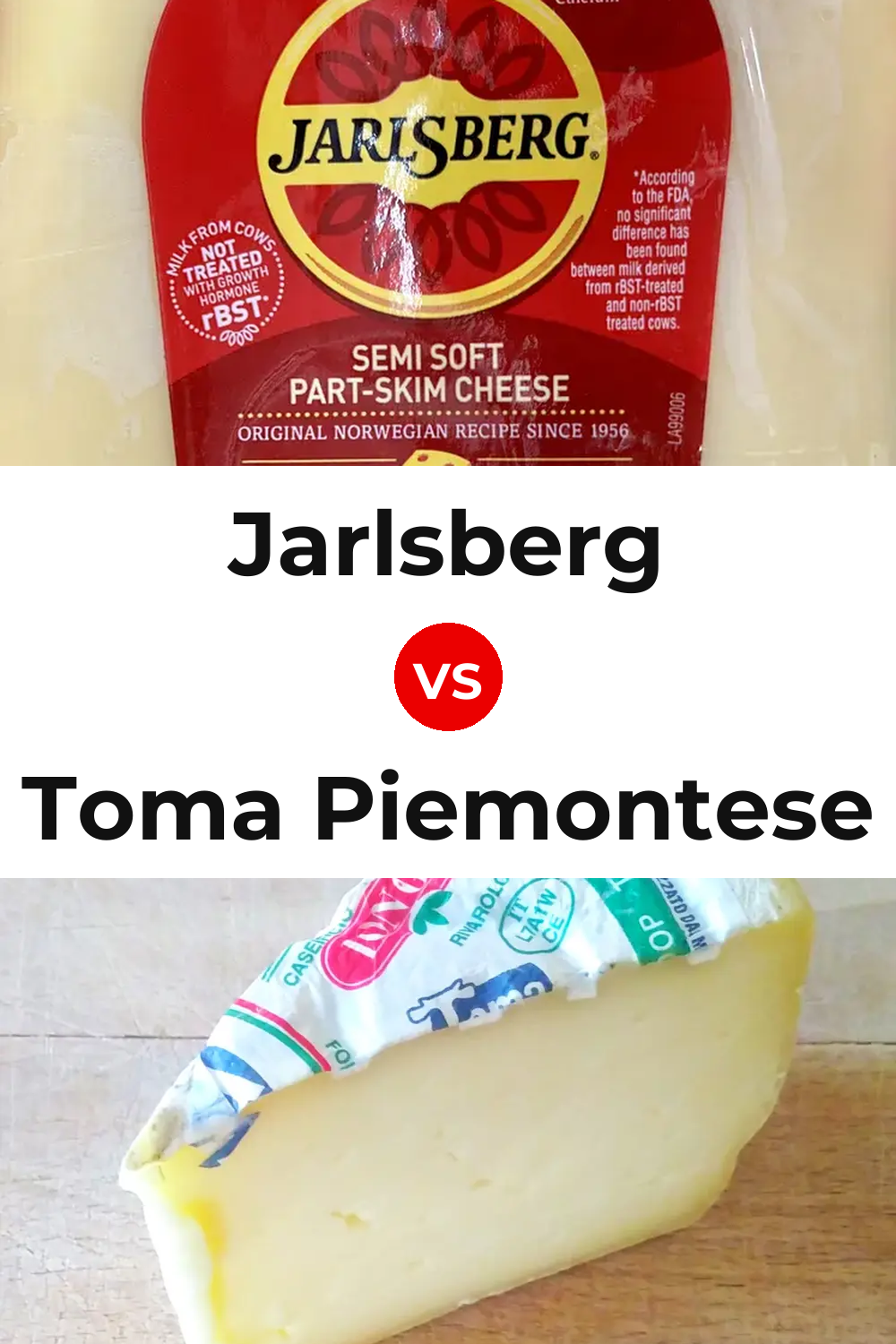 Jarlsberg Cheese vs Toma Piemontese Cheese Pinterest comparison