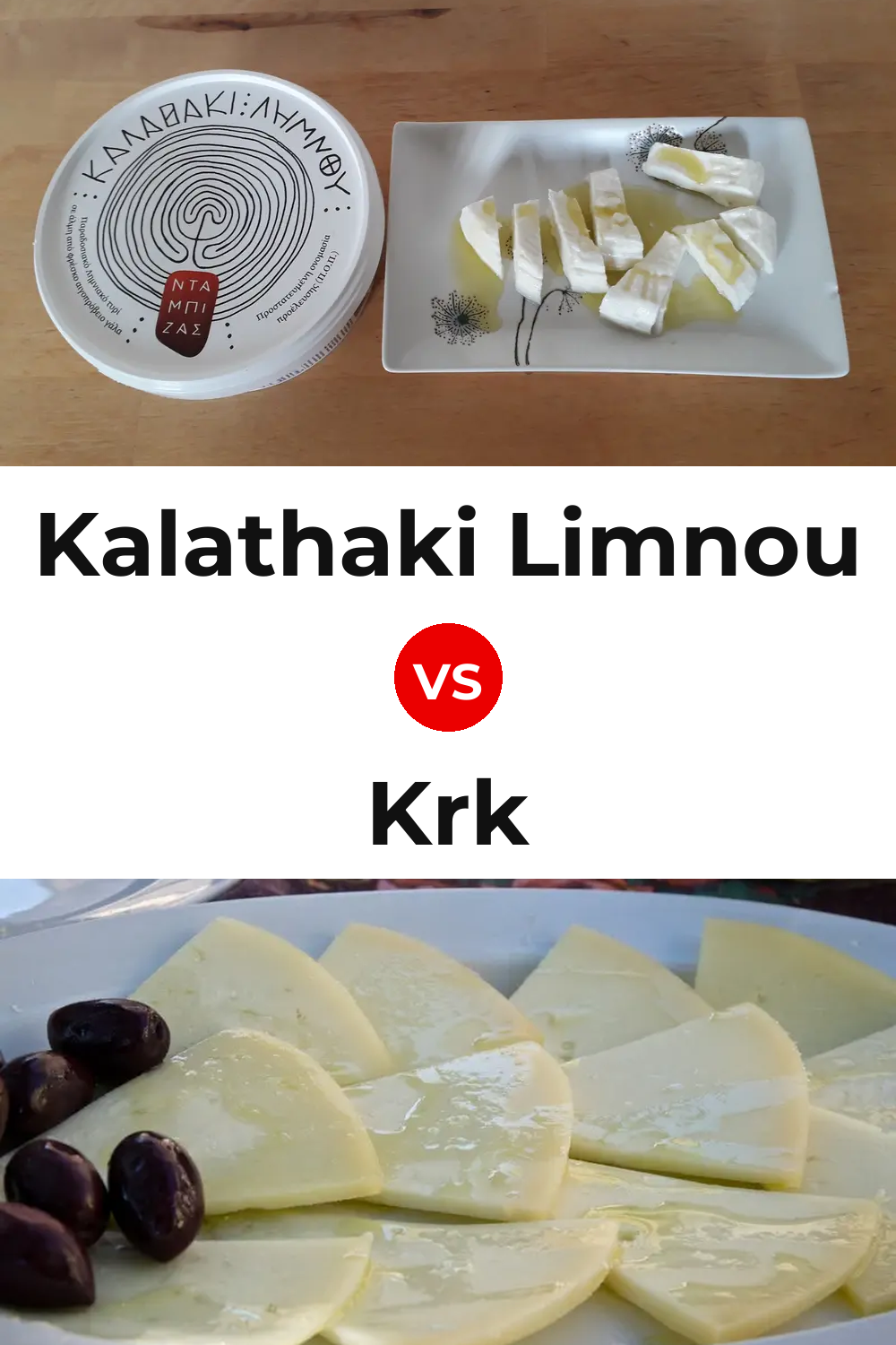 Kalathaki Limnou Cheese vs Krk Cheese Pinterest comparison