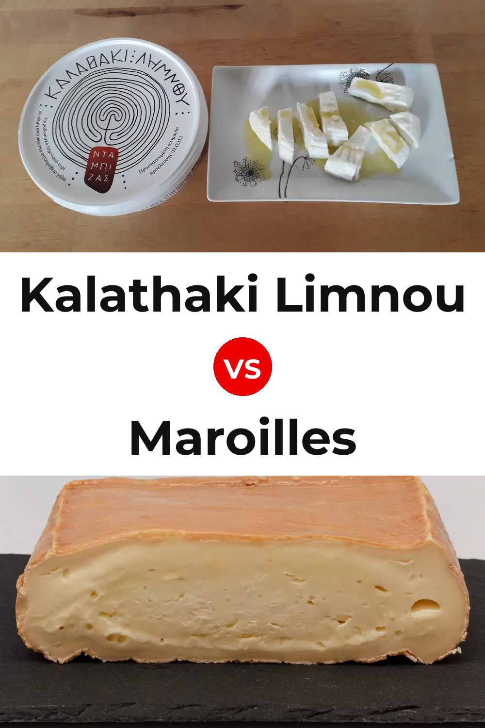 Kalathaki Limnou Cheese vs Maroilles Cheese Pinterest comparison