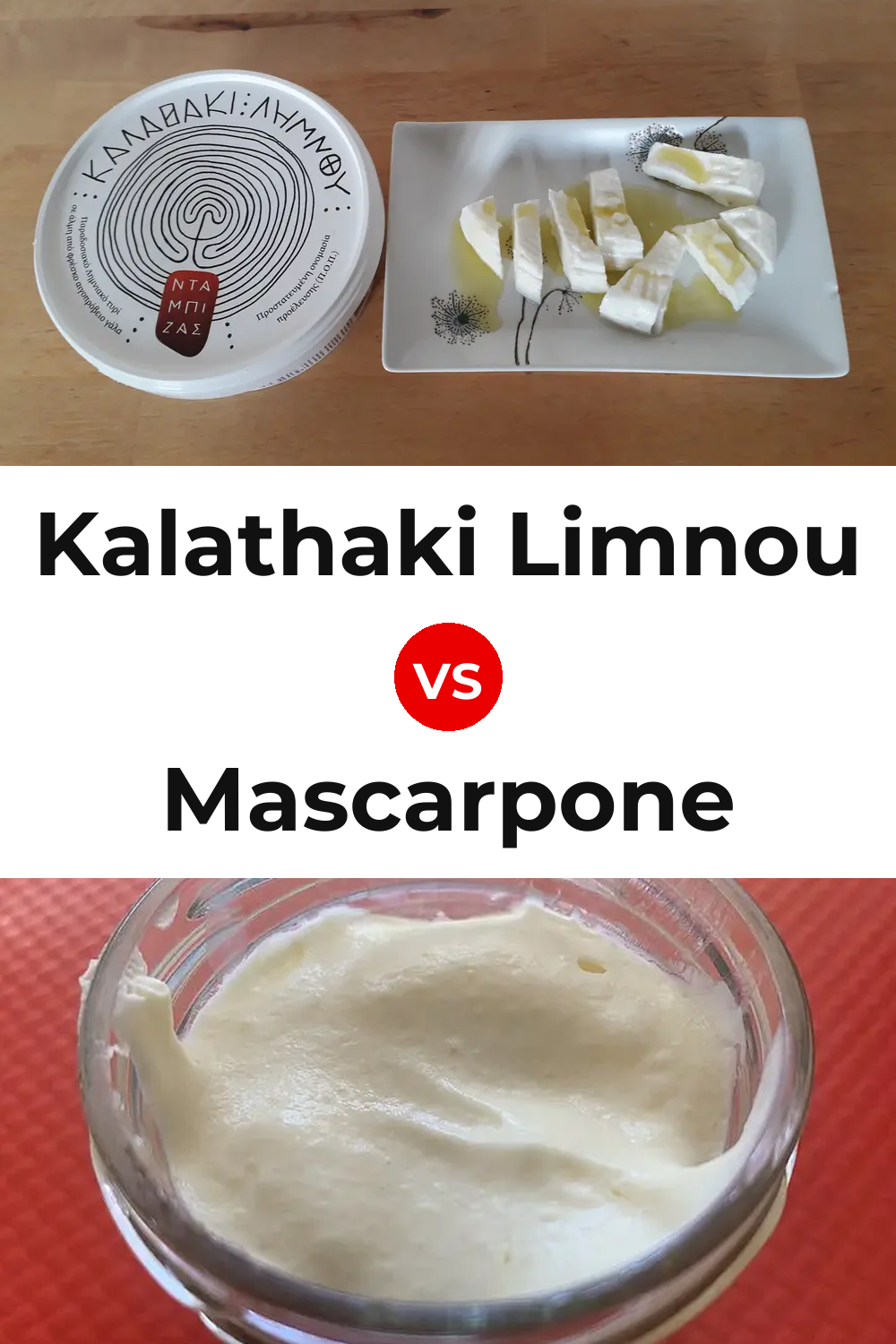Kalathaki Limnou Cheese vs Mascarpone Cheese Pinterest comparison