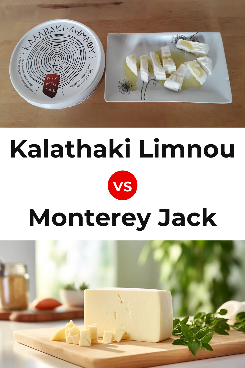 Kalathaki Limnou Cheese vs Monterey Jack Cheese Pinterest comparison