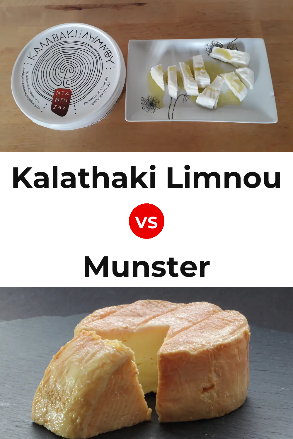 Kalathaki Limnou Cheese vs Munster Cheese Pinterest comparison