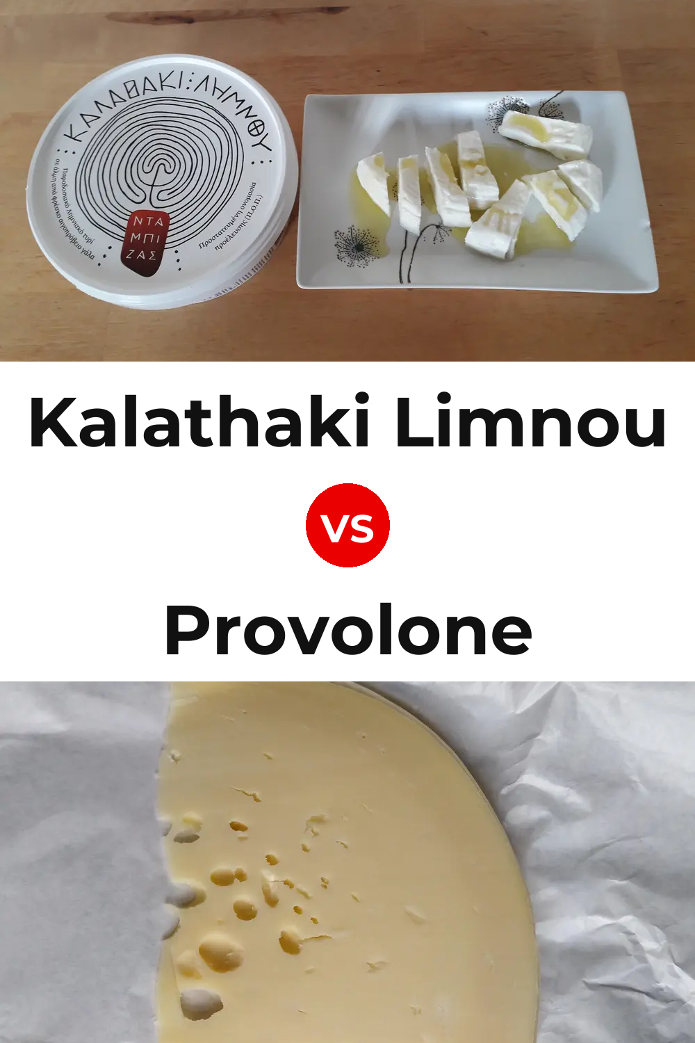 Kalathaki Limnou Cheese vs Provolone Cheese Pinterest comparison