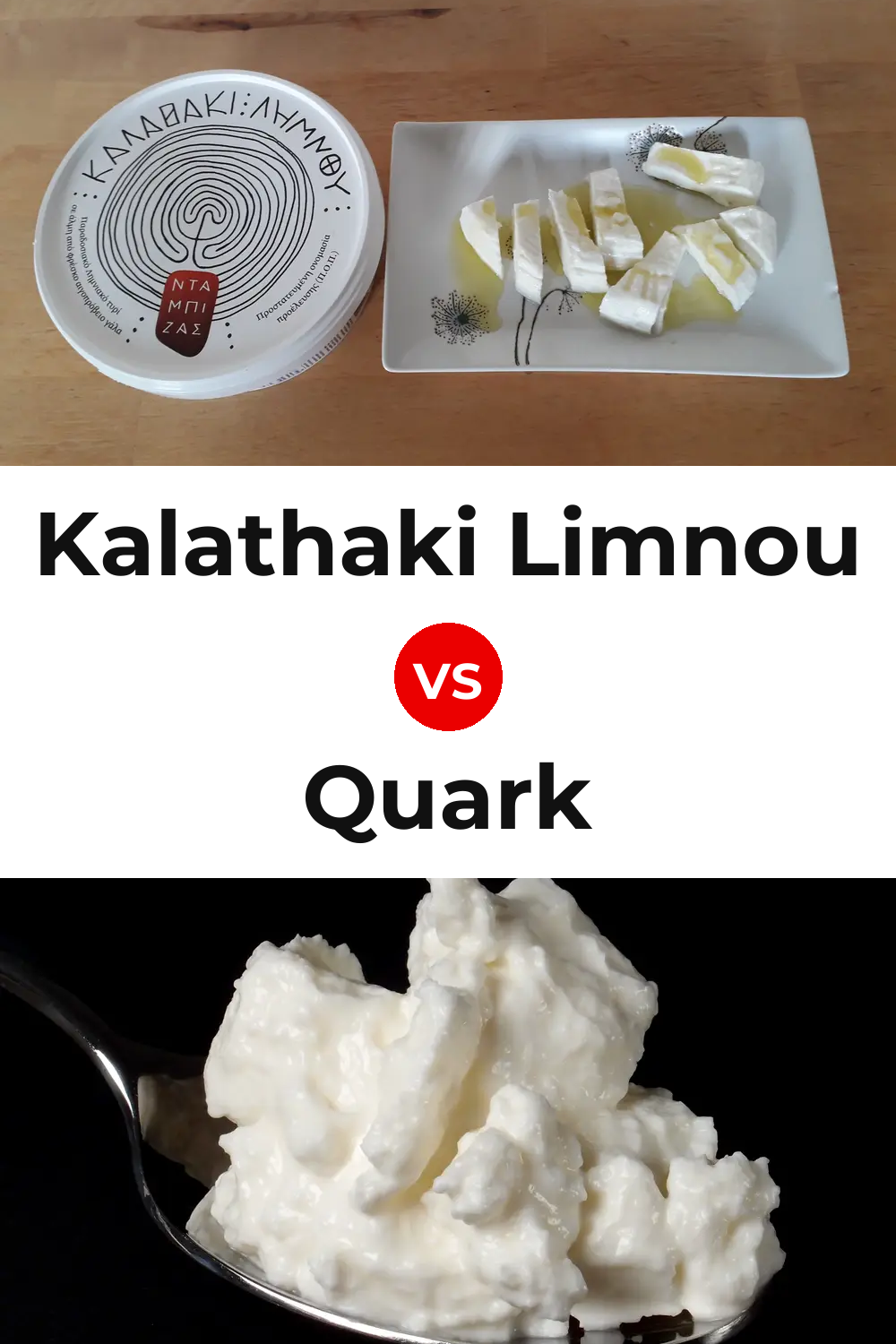 Kalathaki Limnou Cheese vs Quark Cheese Pinterest comparison