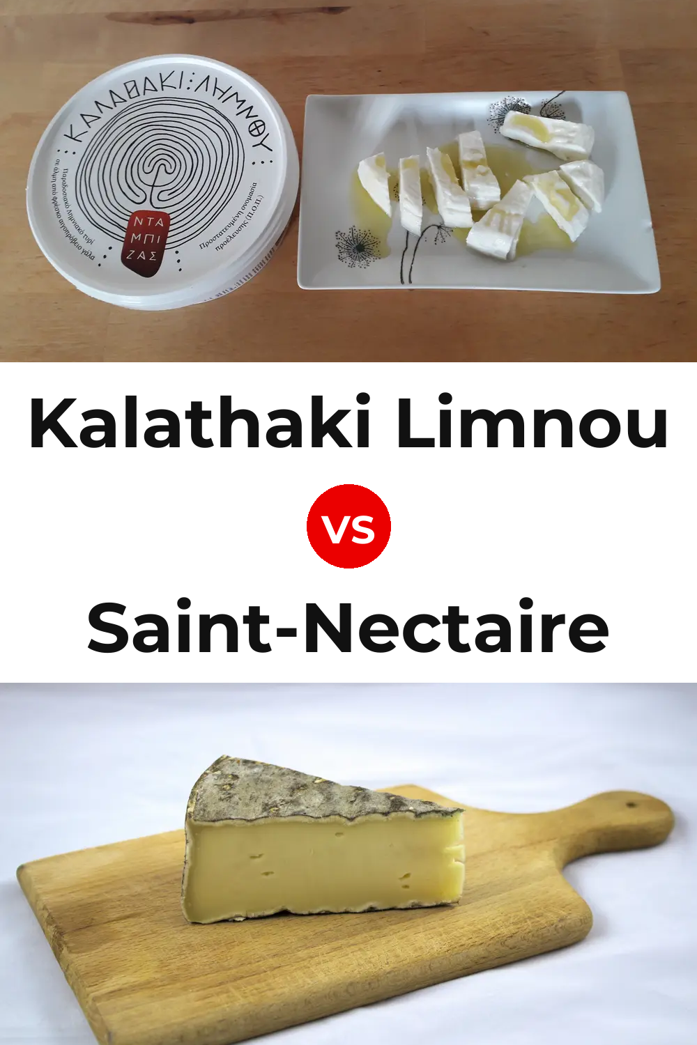 Kalathaki Limnou Cheese vs Saint-Nectaire Cheese Pinterest comparison