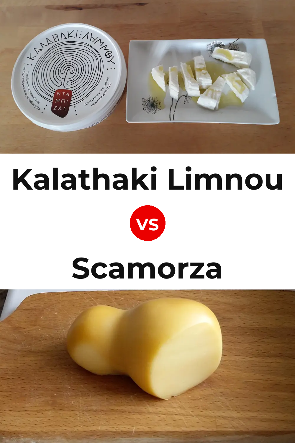 Kalathaki Limnou Cheese vs Scamorza Cheese Pinterest comparison