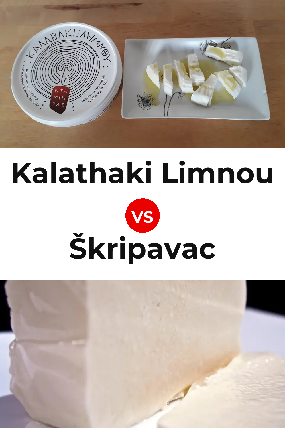 Kalathaki Limnou Cheese vs Škripavac Cheese Pinterest comparison