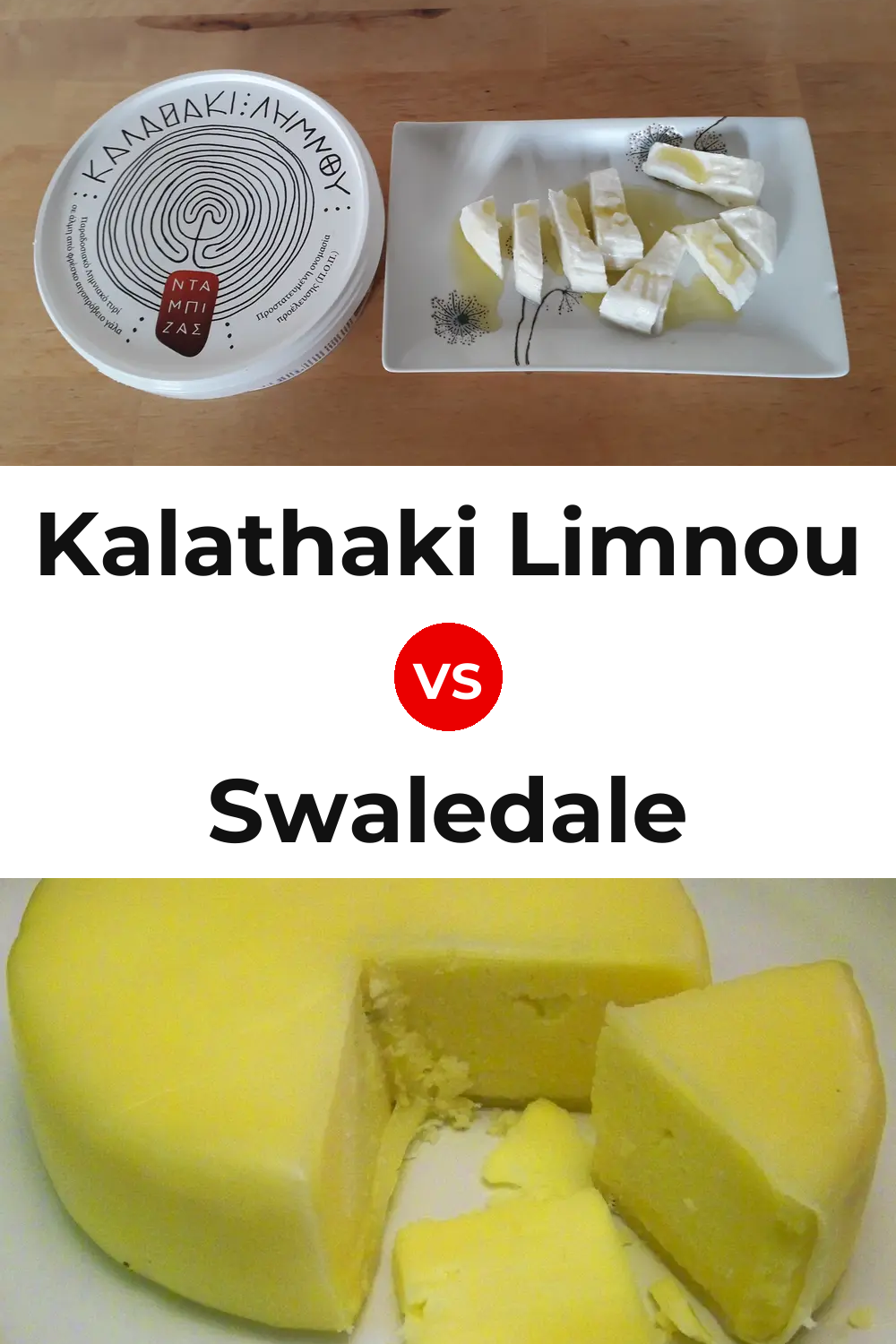 Kalathaki Limnou Cheese vs Swaledale Cheese Pinterest comparison