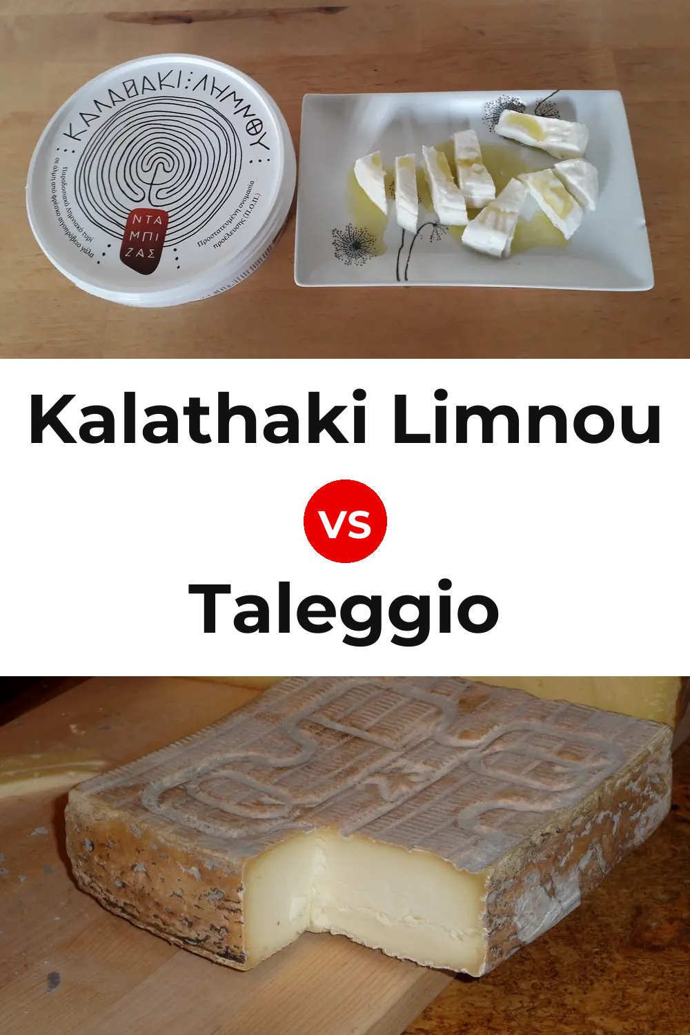 Kalathaki Limnou Cheese vs Taleggio Cheese Pinterest comparison