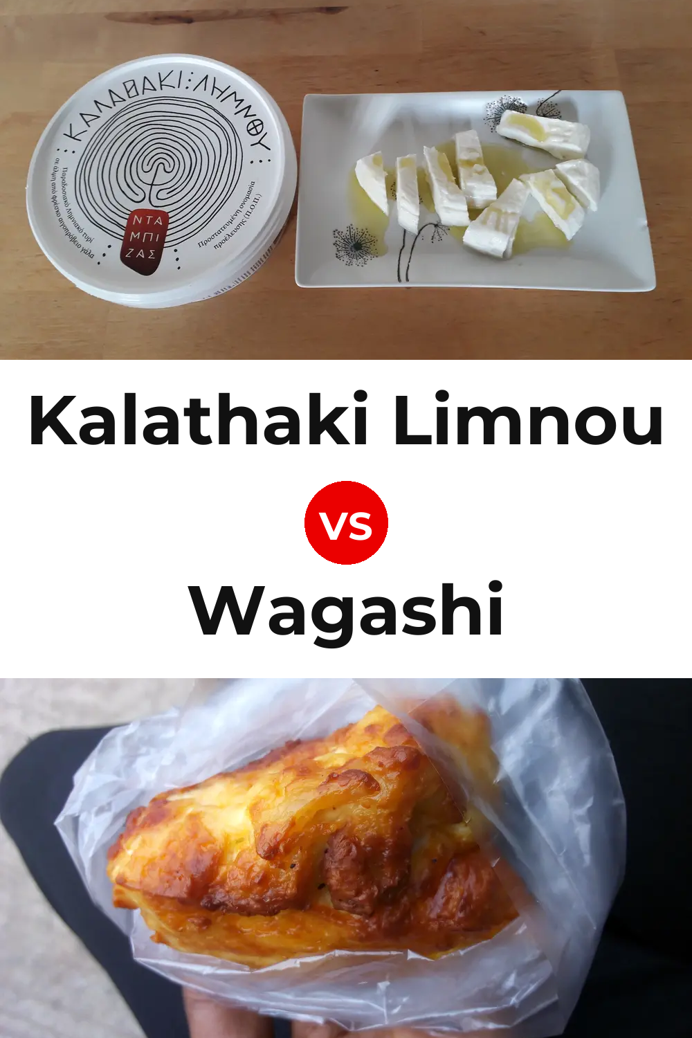 Kalathaki Limnou Cheese vs Wagashi Cheese Pinterest comparison