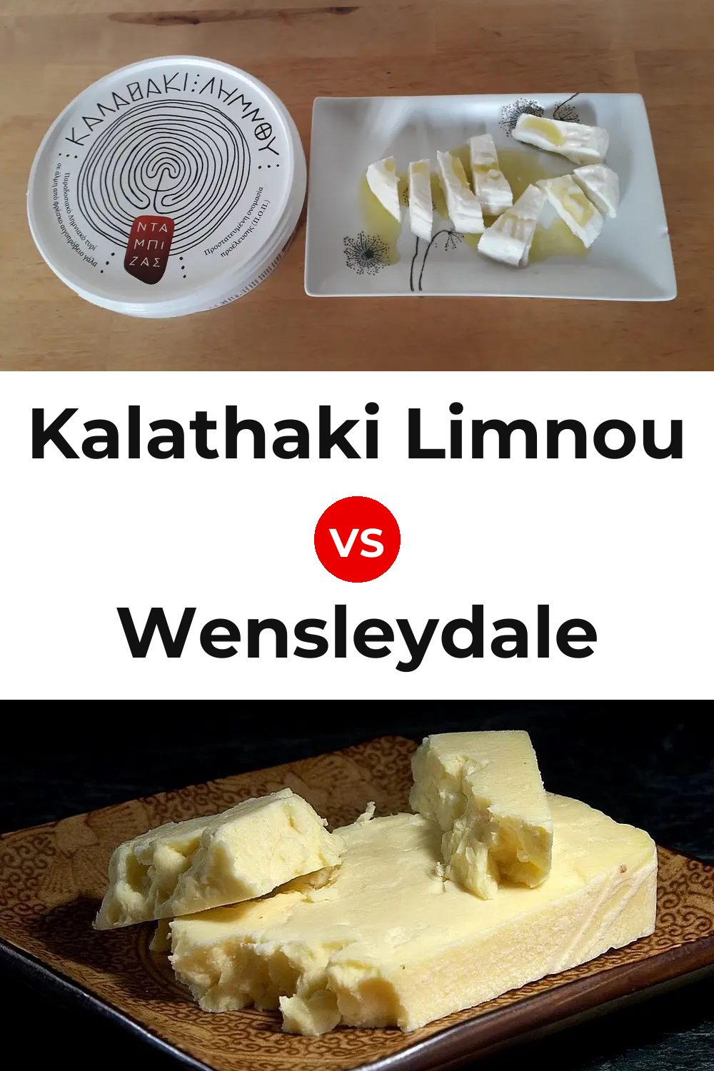 Kalathaki Limnou Cheese vs Wensleydale Cheese Pinterest comparison