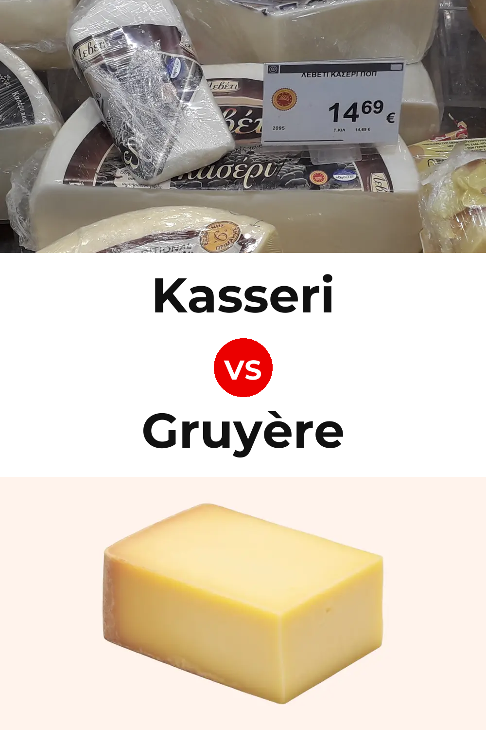 Kasseri Cheese vs Gruyère Cheese Pinterest comparison